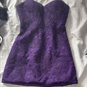 Elegant Purple Strapless Dress